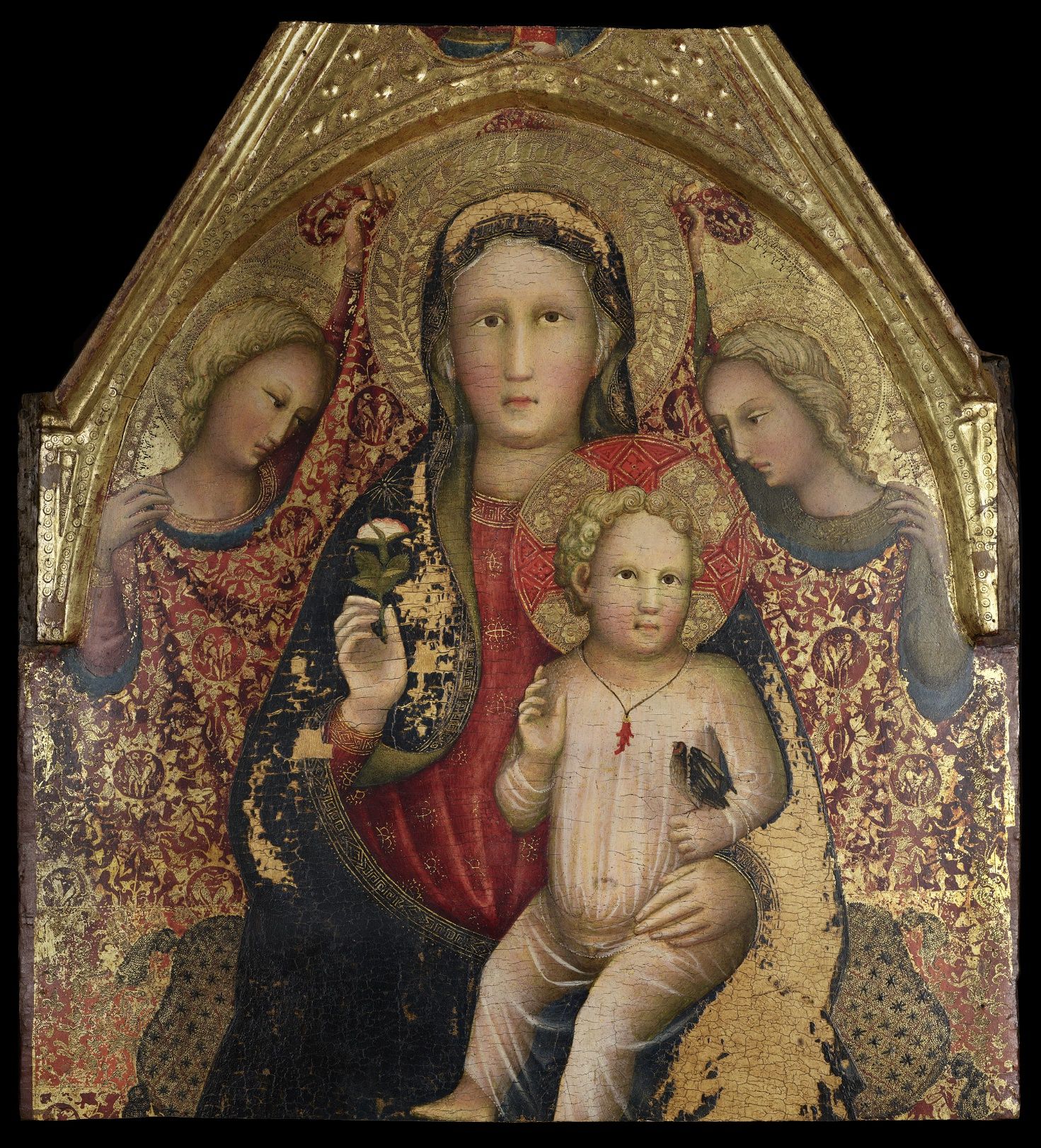 madonna in trono con bambino e angeli