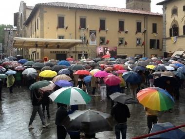 sansepolcro- piazza torre di berta visita papa benedetto XVI